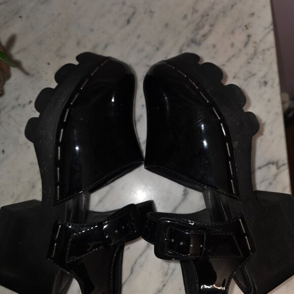 Tory Burch Lug Sole Patent Leather Clogs – Black – Size 8 - Picture 8 of 11